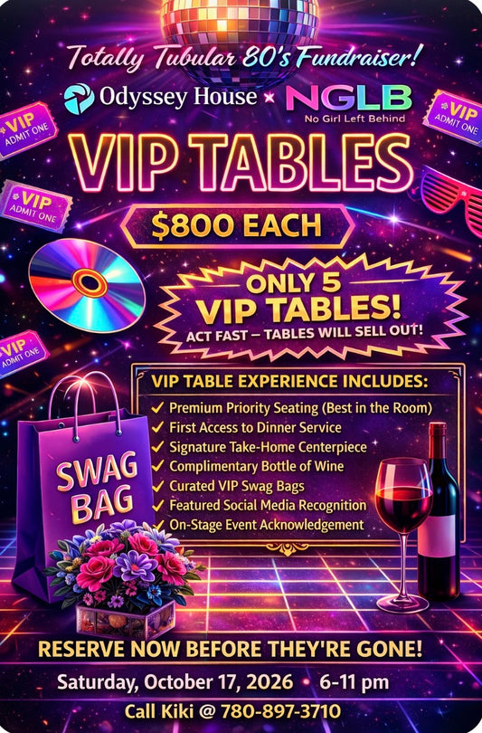 VIP EXPERIENCE 80'S FUNDRAISER FOR ODYSSEY HOUSE & NO GIRL LEFT BEHIND EVENT